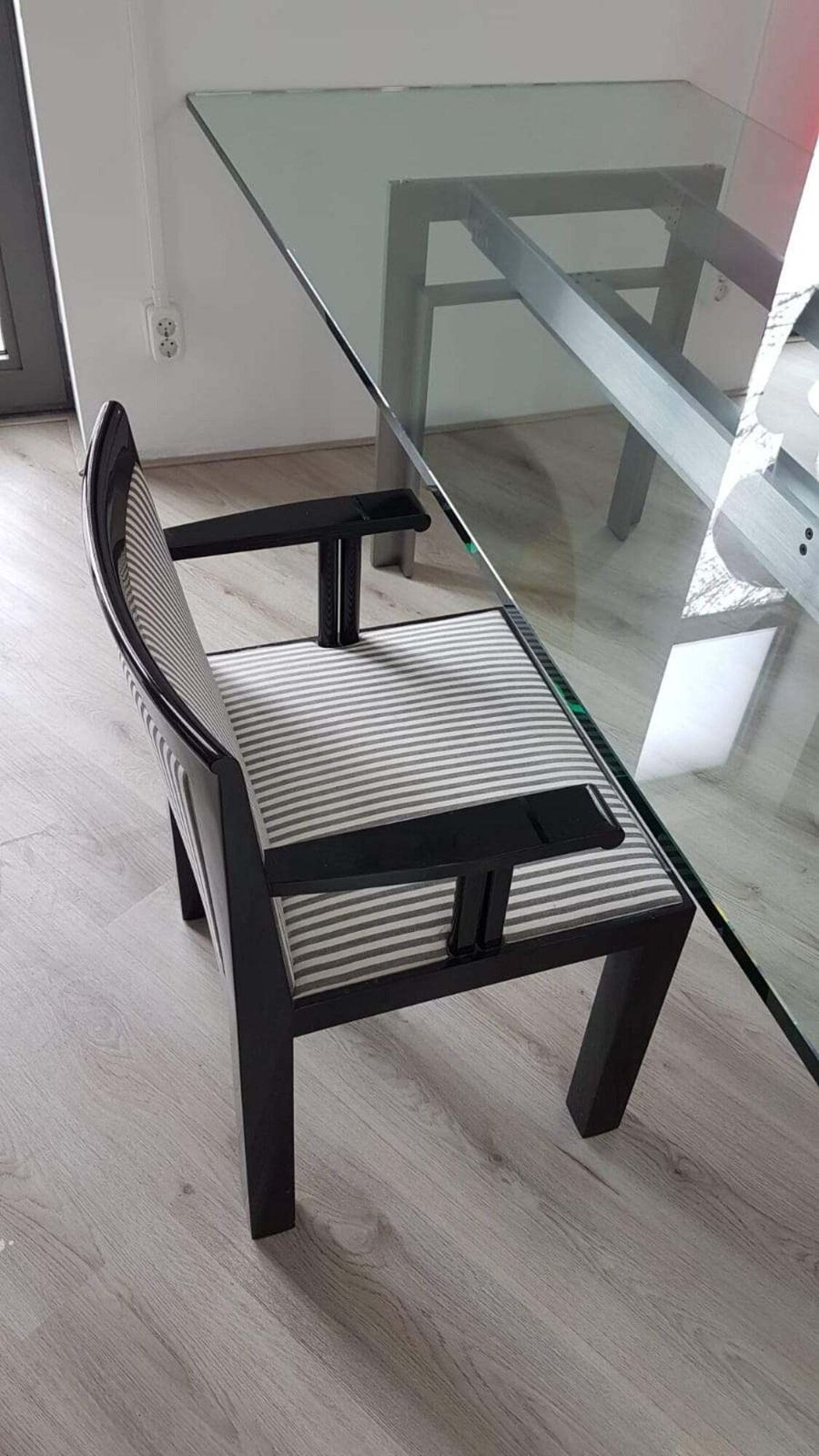 Brushed Steel Base Dining Table With Glass Topp   Doge   Carlo Scarpa For Simon   1970s photo vintage