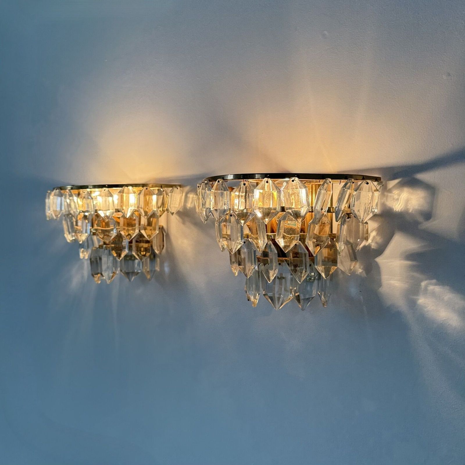 Pair Of Bakalowits & Söhne Crystal Wall Lamps , 1960s photo buy