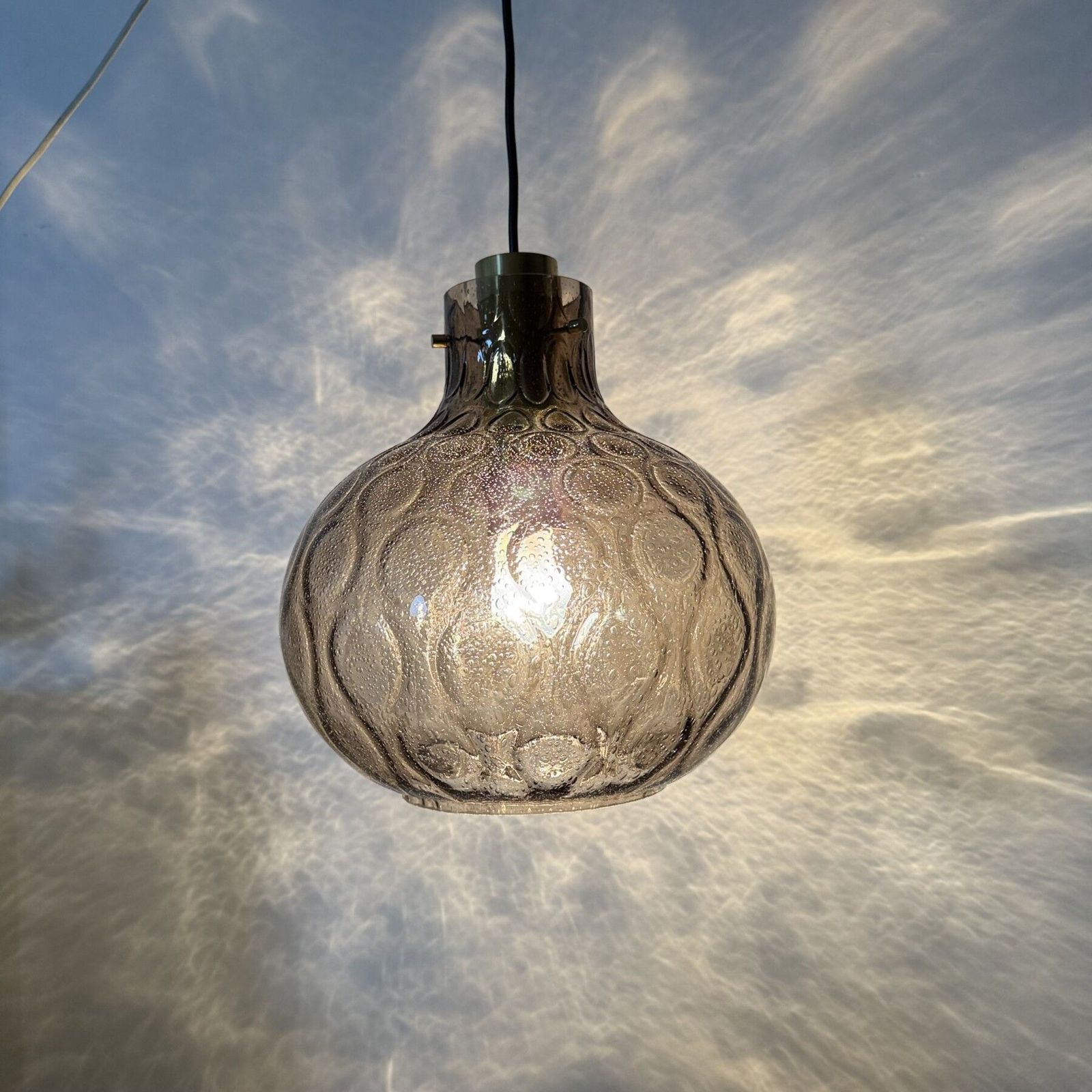 Limburg Glashütte Glazen Hanglamp, Jaren 1970 photo vinterior