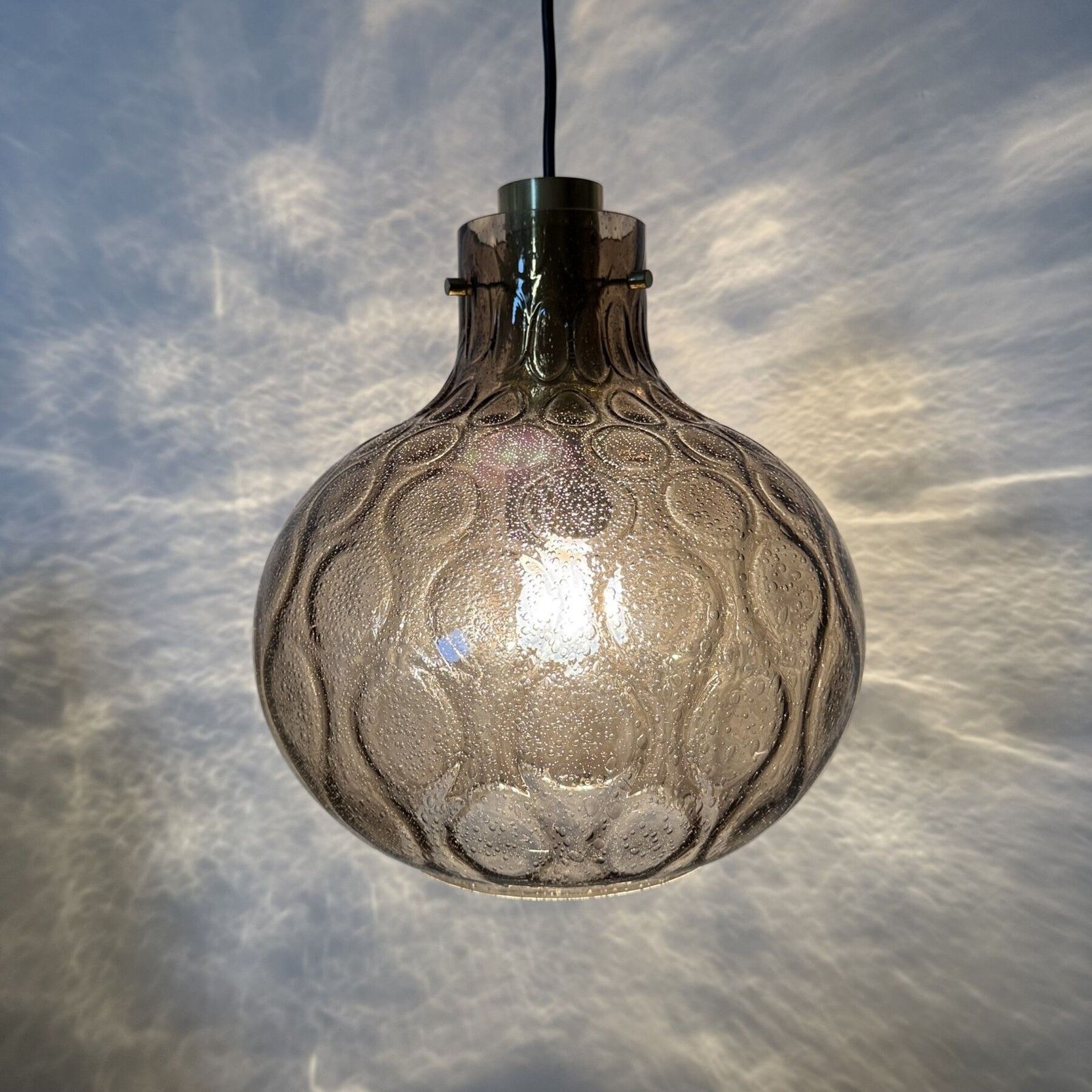 695.0 Limburg Glashütte Glazen Hanglamp, Jaren 1970 photo