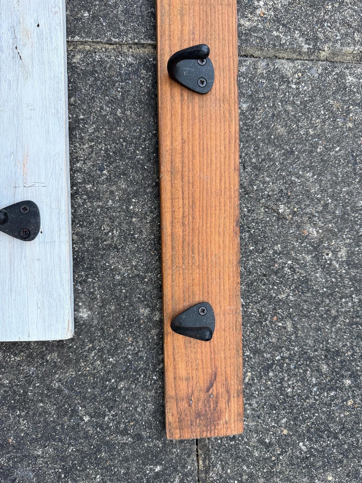 Two Hand Made Rustic Wall Hooks, Coat Racks   Victorian Style Metal Hooks On Personally Reclaimed And Rustic Wood   Country Style Hooks photo 58.0