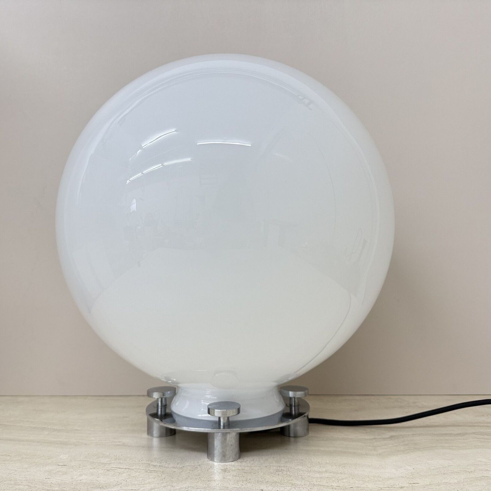 Glass And Chrome 752 Table Lamp Attributed To Martinelli Luce, Italy, 1970s photo furniture