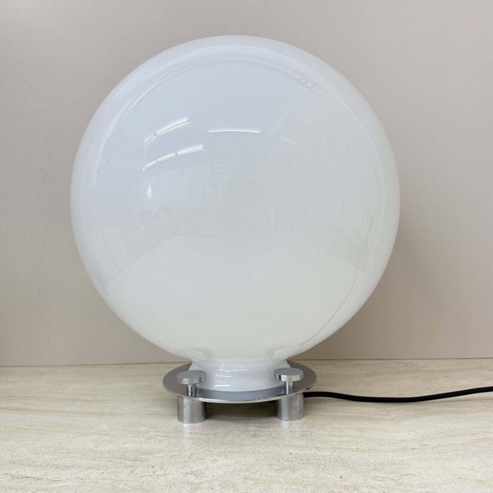 Glass And Chrome 752 Table Lamp Attributed To Martinelli Luce, Italy, 1970s photo 1603.0