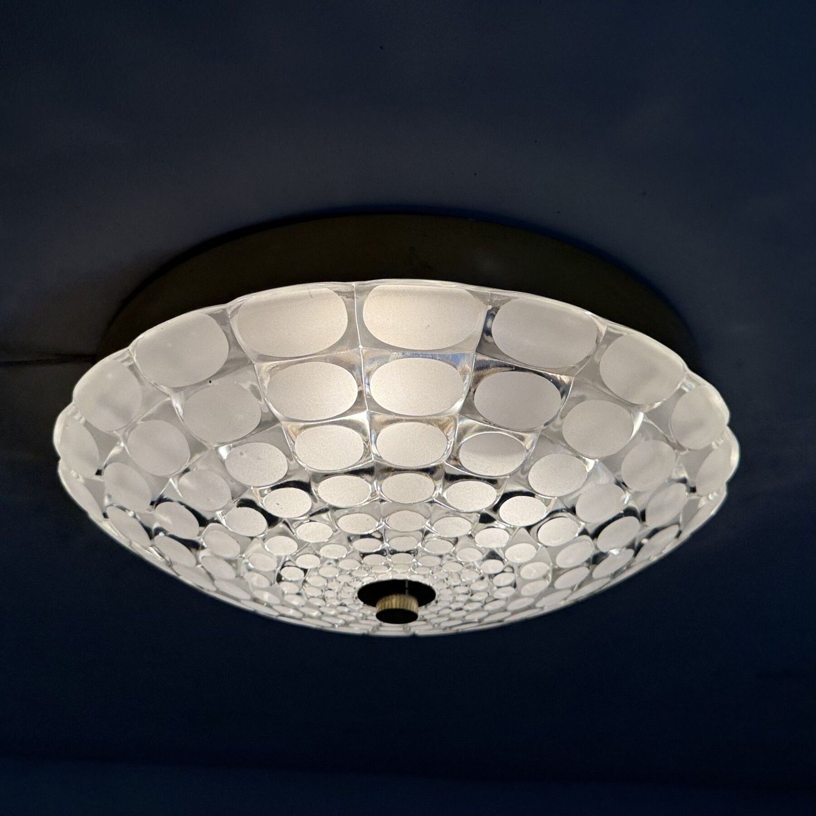 photo vintage Mid Century Design Peil & Puzzler Glazen Plafondlamp, Jaren 1970