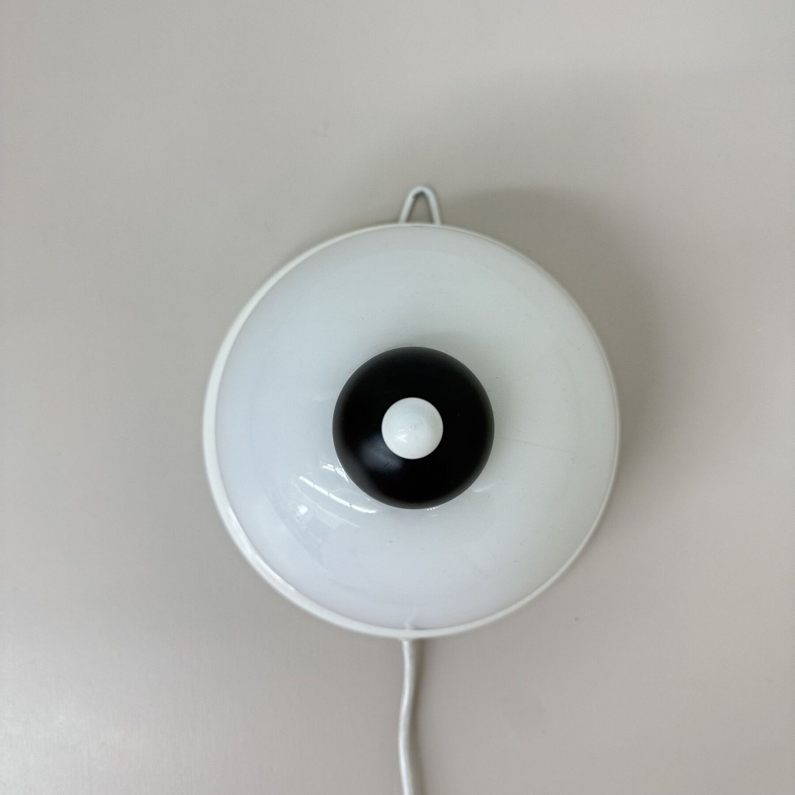 Vintage Bruine En Witte Wandlamp, Jaren 1970