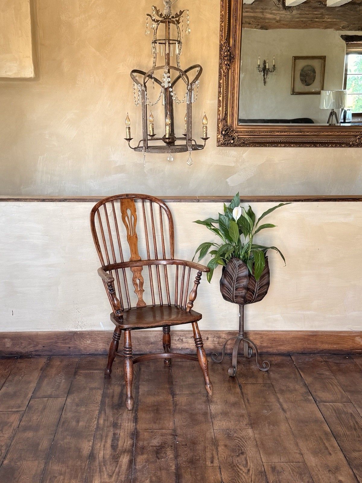 Antique Original Yorkshire Crinoline Stretcher Windsor Elm & Ash Armchair Chair photo Furniture