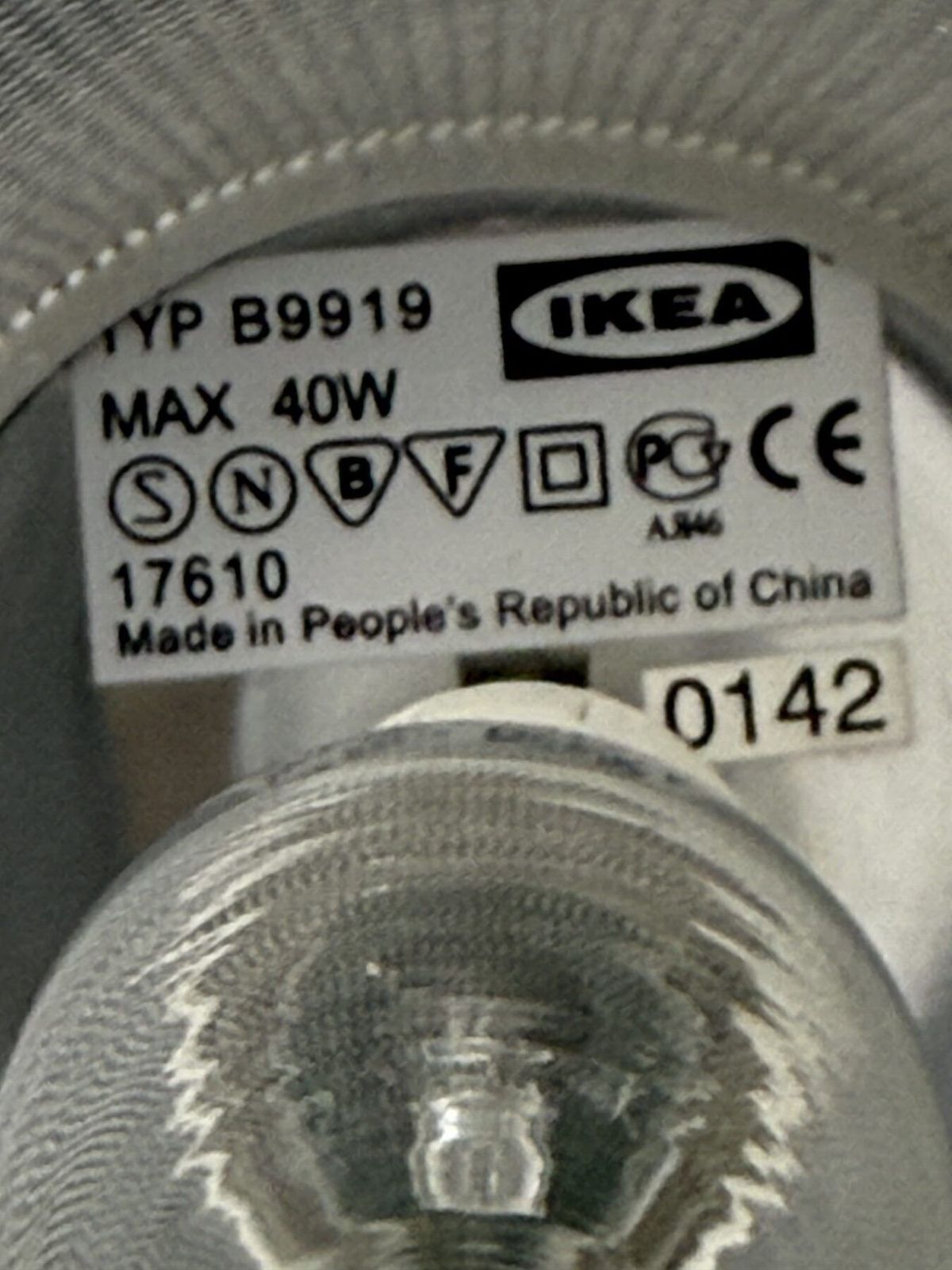 134.0 Vintage Ikea 80s Table Lamp B9919 – Hand Made Frosted Glass With Diffuser photo