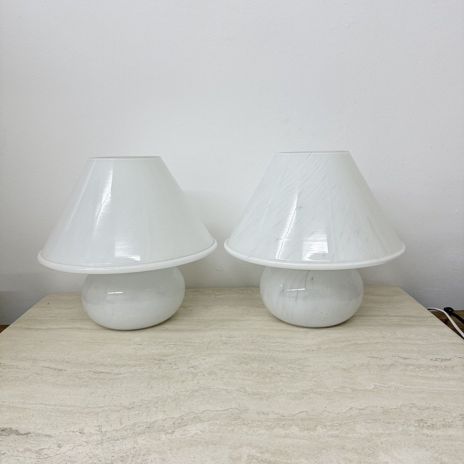 Limburg Glashütte Glazen Tafellamp Paddenstoel, Jaren 1970 photo furniture