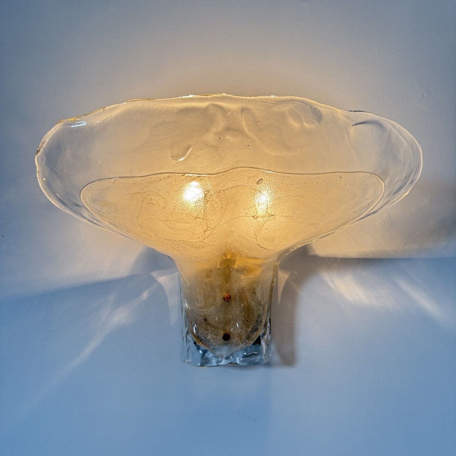 Large Brass And Melting Glass Petal Sconce Attributed To J. T. Kalmar For Kalmar, Austria, 1970s photo furniture