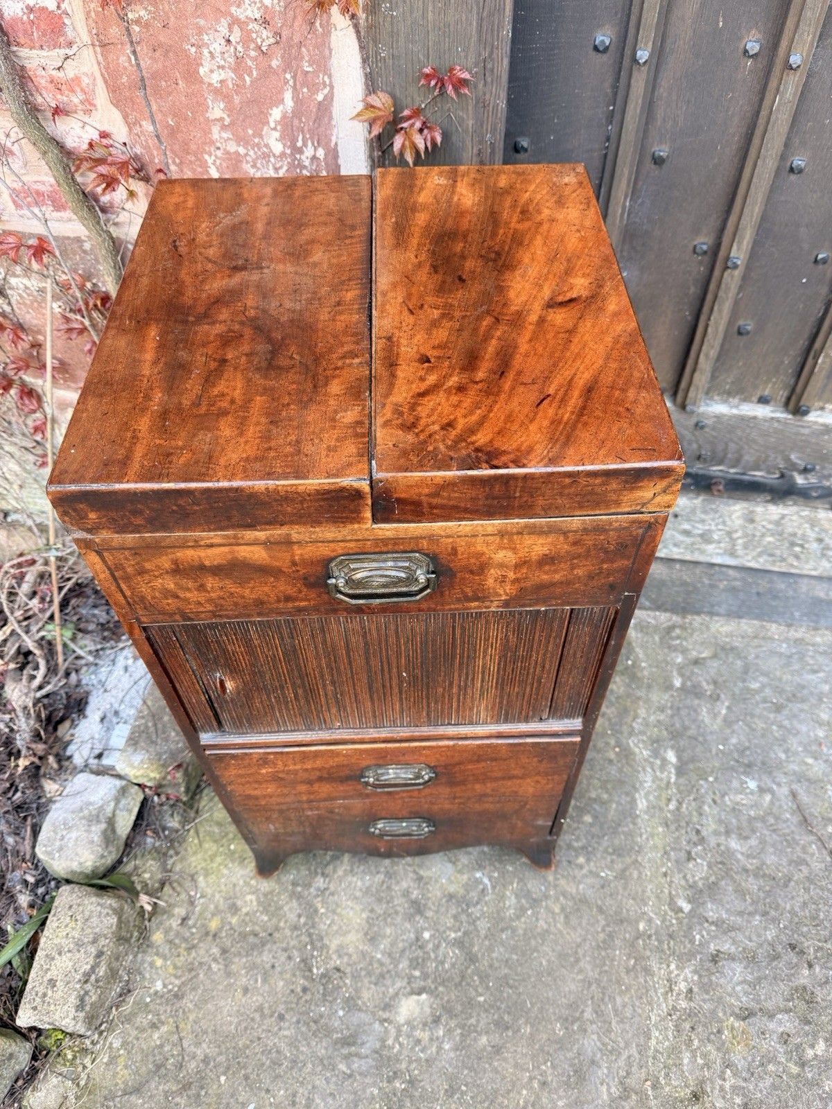 Unique Handsome Antique Mahogany Georgian Commode Wash Night Stand C 1820 photo furniture