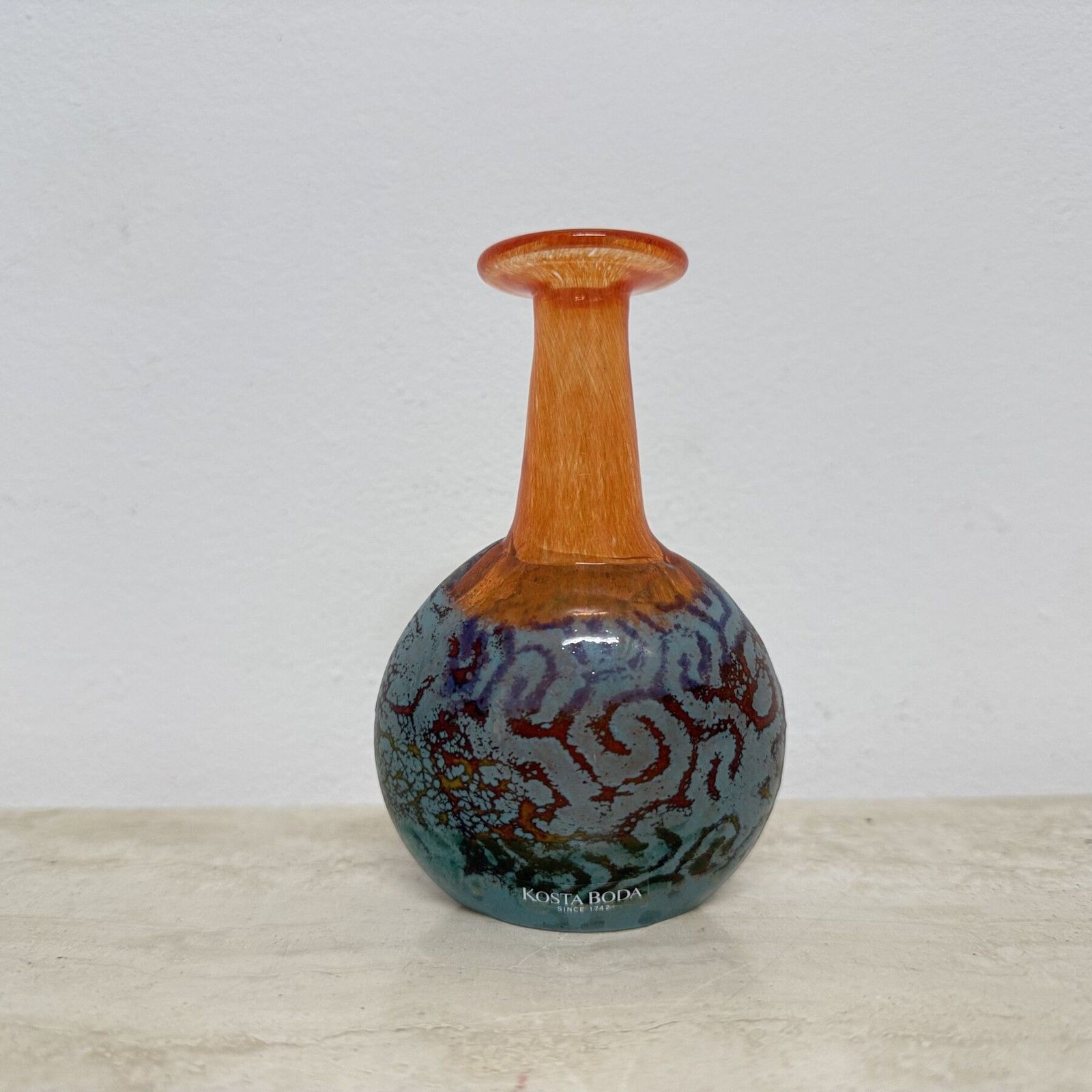 Rare Kjell Engman For Kosta Boda Sweden Vase Rio Face Glass Miniature Vase photo buy