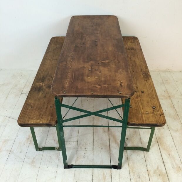 Vintage German Beer Table And Benches Of Custom Length photo Furniture