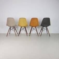 Eames Herman Miller Dsw Side Chairs In Ochres And Light Greige photo Furniture