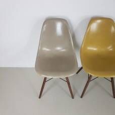 Eames Herman Miller Dsw Side Chairs In Ochres And Light Greige photo 2158.0