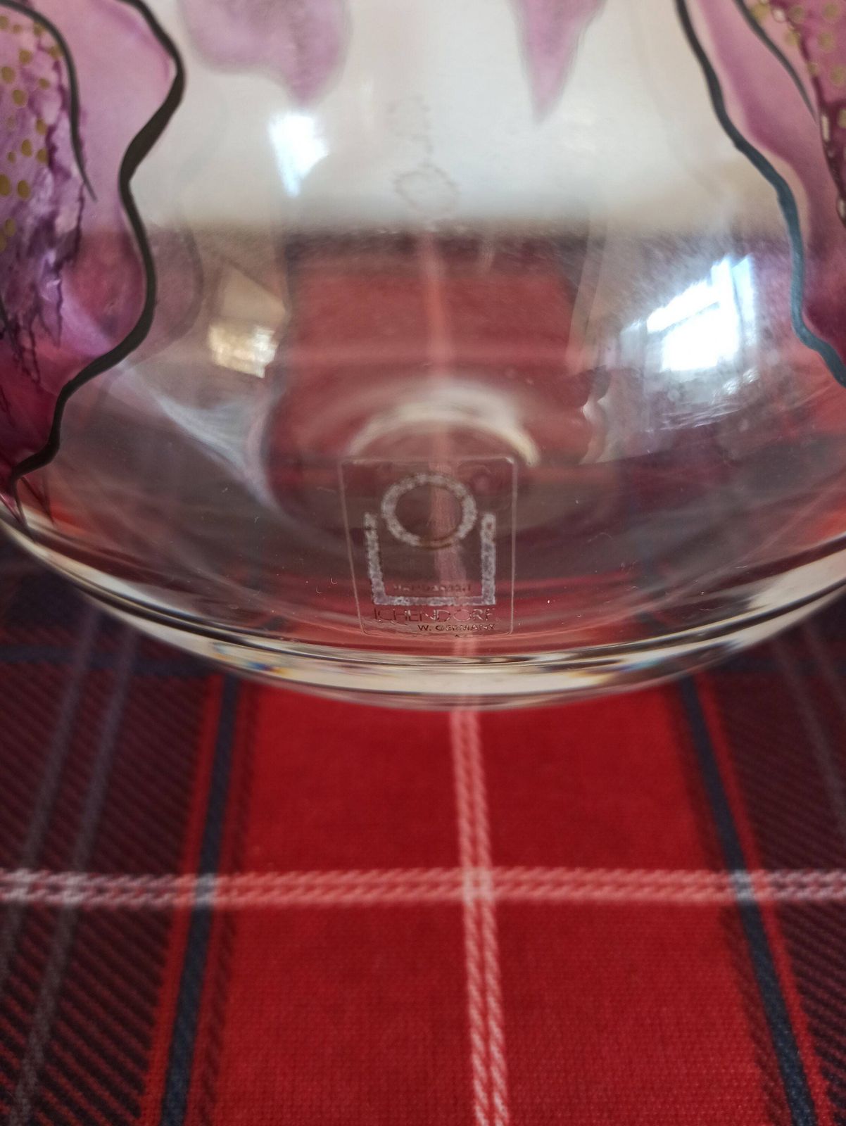Ichendorf (W Germany) Hand Painted Glass Decanter. Excellent Condition. photo 82.0