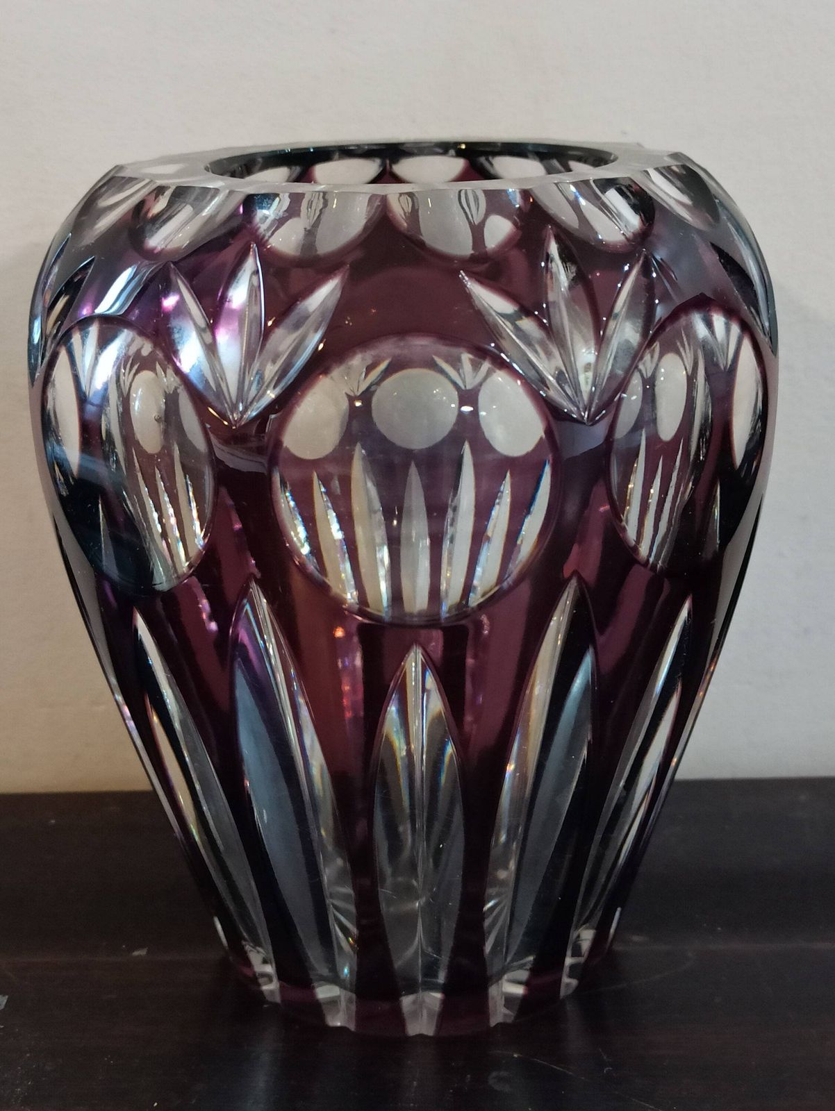 Vintage Stunning Purple Cut Crystal Vase. Nachtmann. Very Good To Excellent Condition. photo 70.0