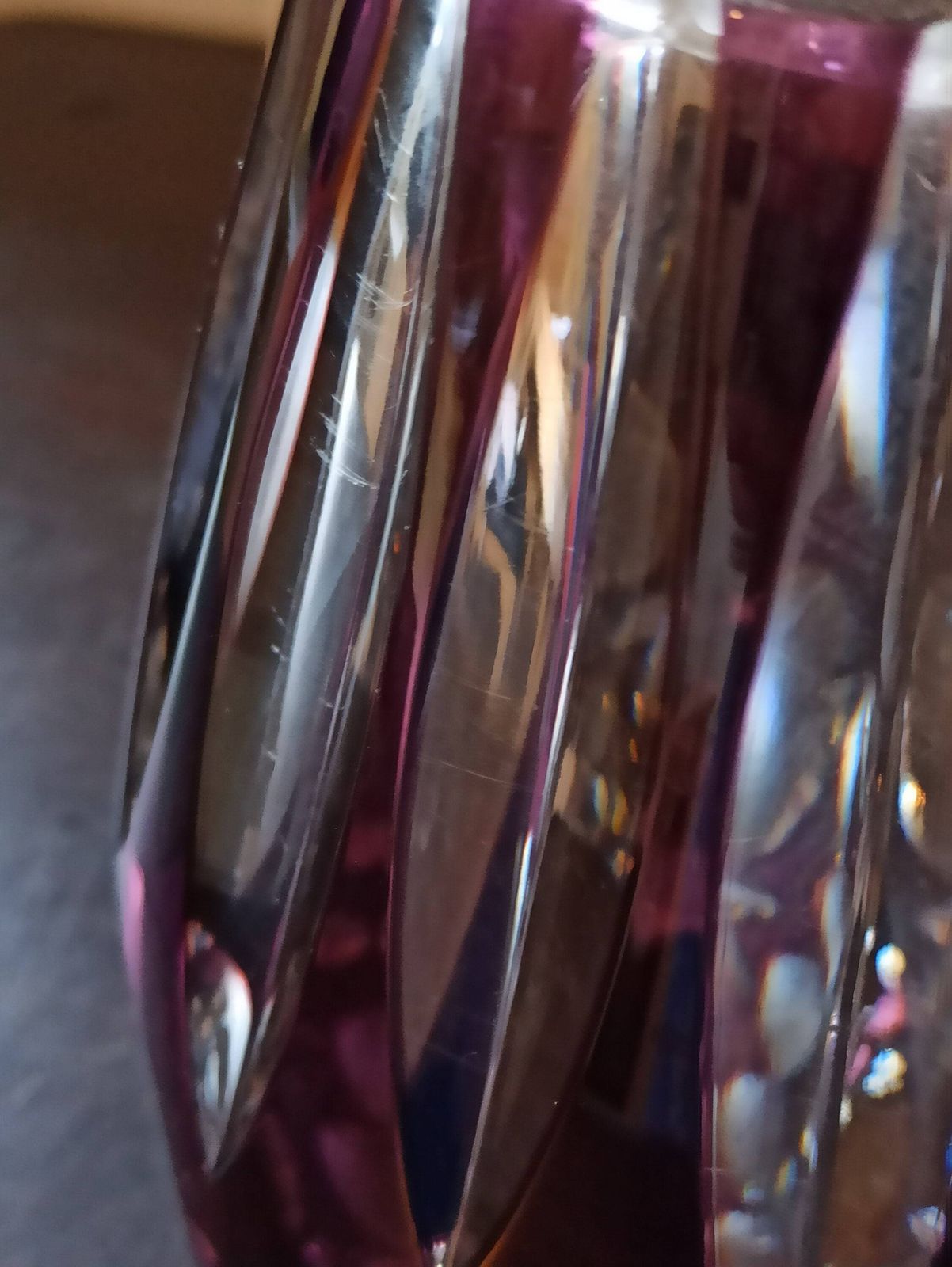 photo for sale Vintage Stunning Purple Cut Crystal Vase. Nachtmann. Very Good To Excellent Condition.