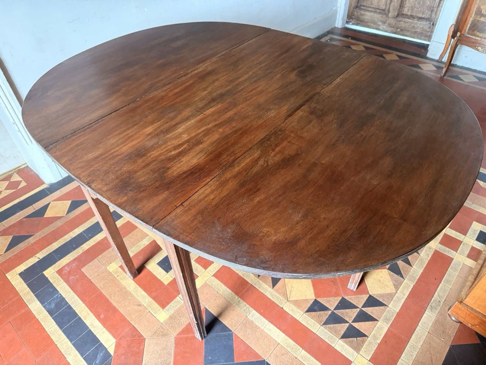 Antique Mahogany Georgian Extendable Drop Leaf Dining Table Seats Around  6 photo furniture