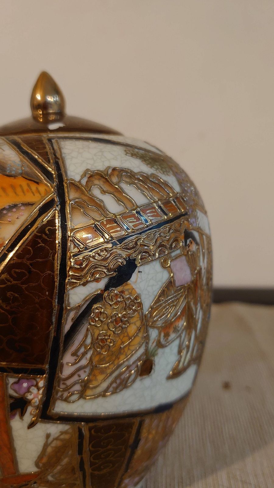 Satsuma Urn   16cm Tall And 11.5cm In Diameter   Very Good Condition! photo vinterior