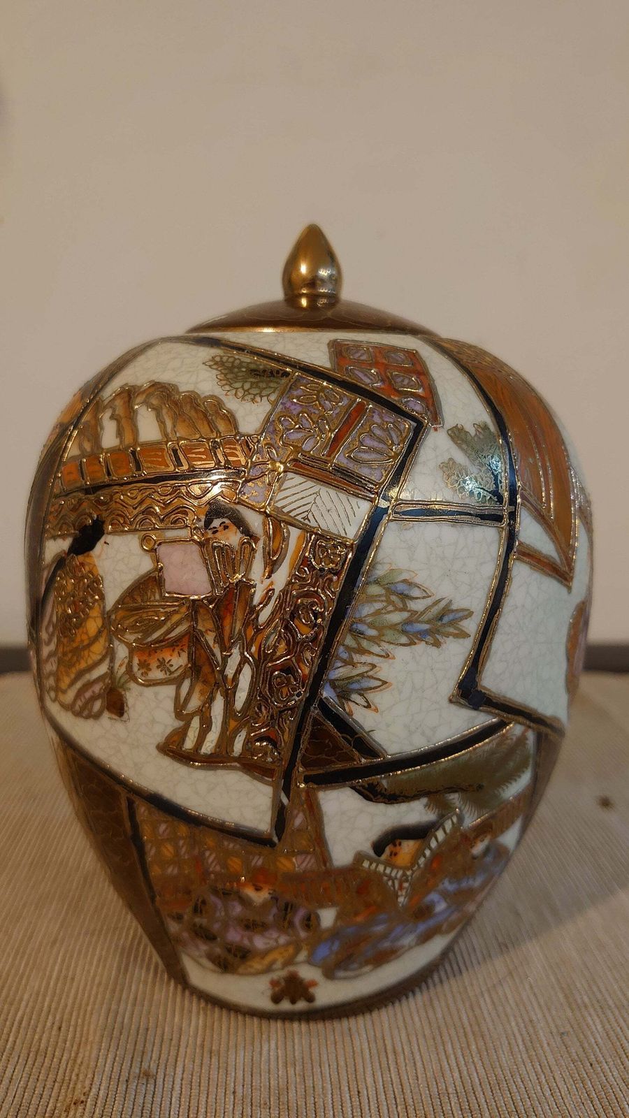 Satsuma Urn   16cm Tall And 11.5cm In Diameter   Very Good Condition! photo vintage
