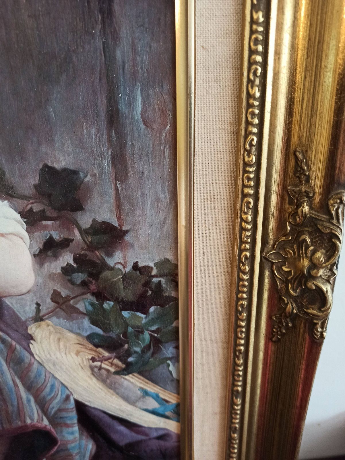 A Vintage Framed Print Of The Artwork Of Emile Munier In 1874. 'A Special Moment'. Very Large. Very Good To Excellent Condition. photo 128.0
