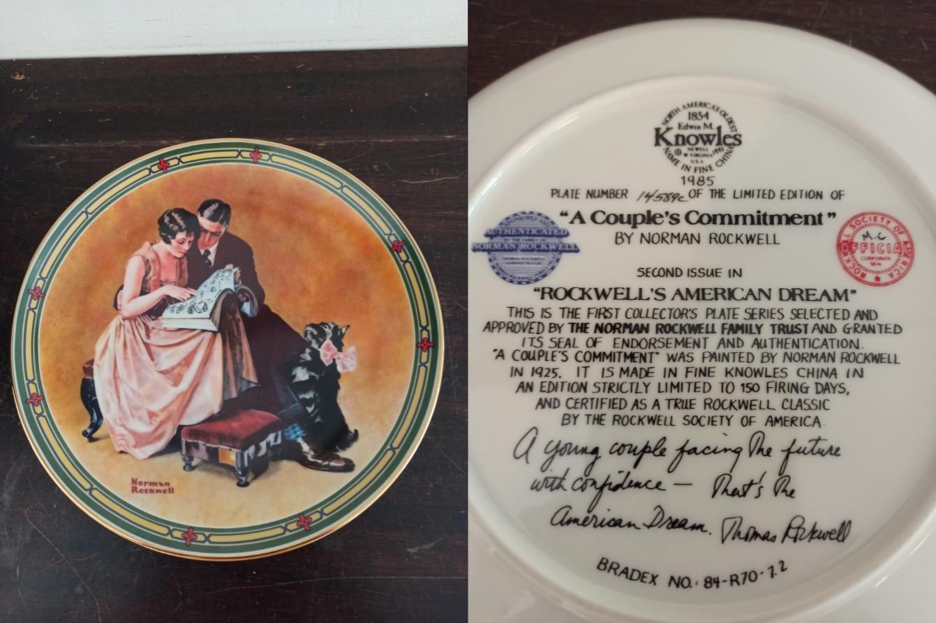 Collection Of 8 Norman Rockwell China Decorative Plates. Rockwell Society Of America. Limited Edition. Excellent Condition. photo vintage