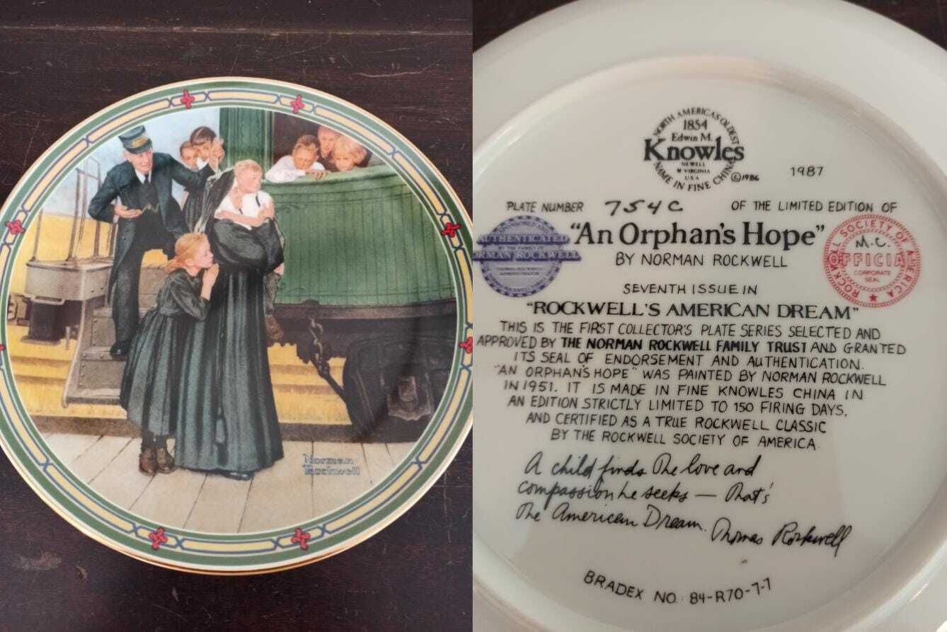 photo furniture Collection Of 8 Norman Rockwell China Decorative Plates. Rockwell Society Of America. Limited Edition. Excellent Condition.