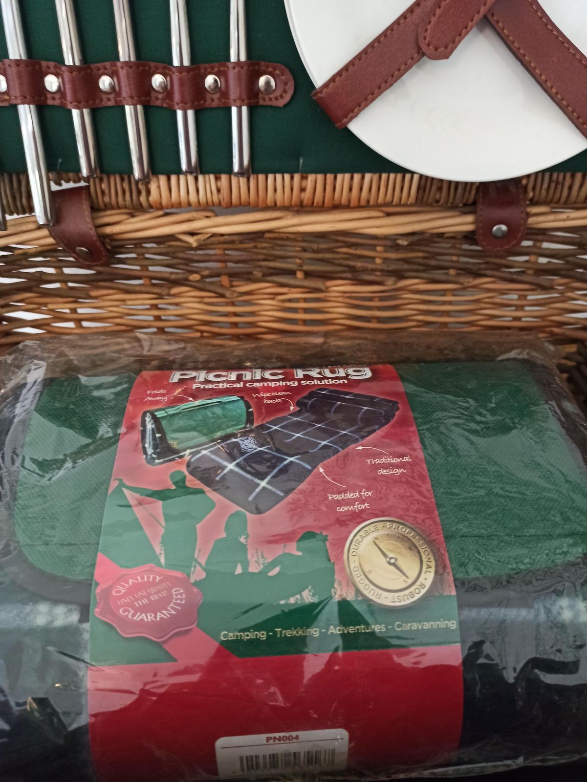 Wicker Picnic Basket For Two. John Lewis. Include, Blanket, Cooler Bag, Plates And Cutlery. Never Used. Very Good Condition. photo for sale