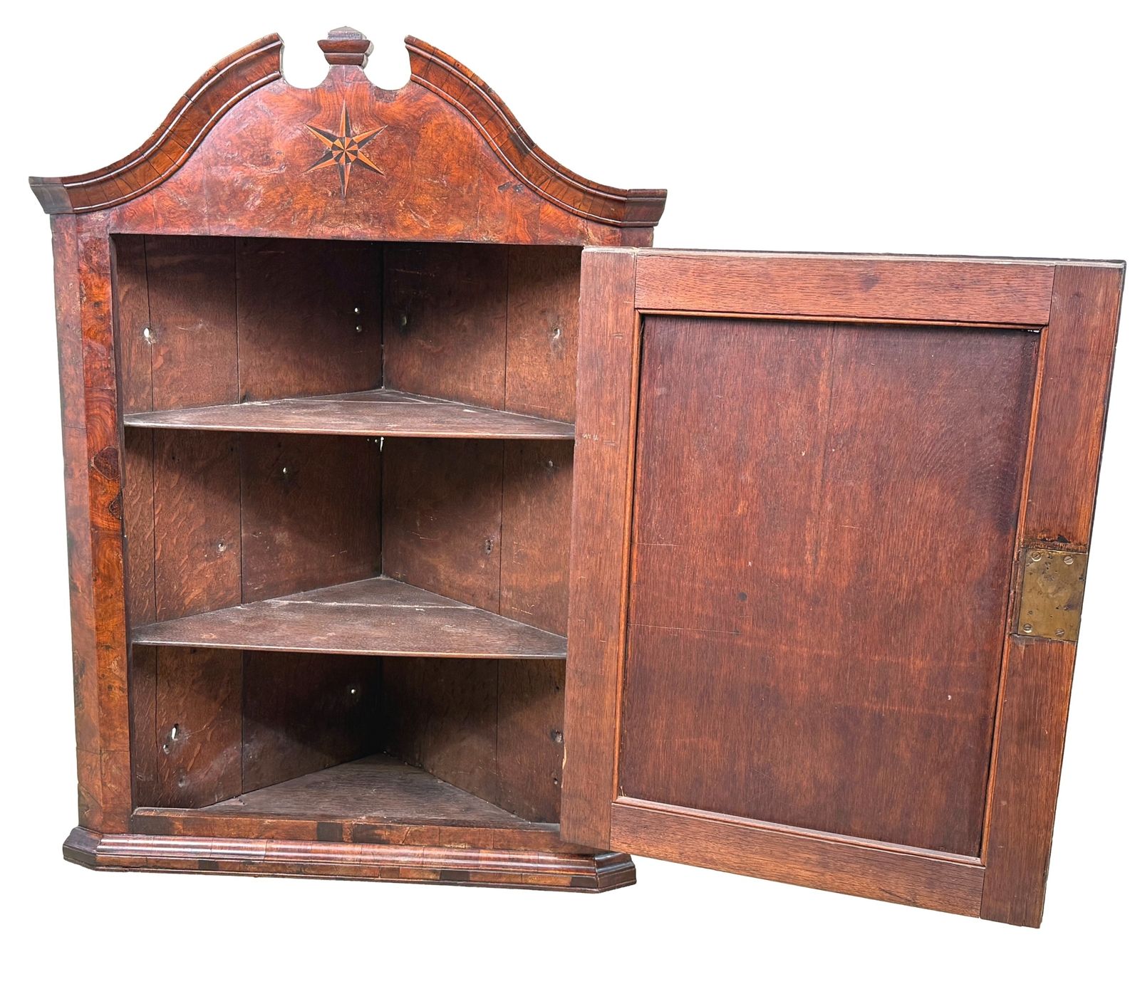 Queen Anne Burr Walnut Hanging Corner Cupboard (England, Circa 1710) photo furniture