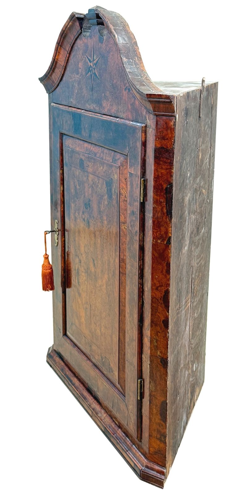 Queen Anne Burr Walnut Hanging Corner Cupboard (England, Circa 1710) photo for sale