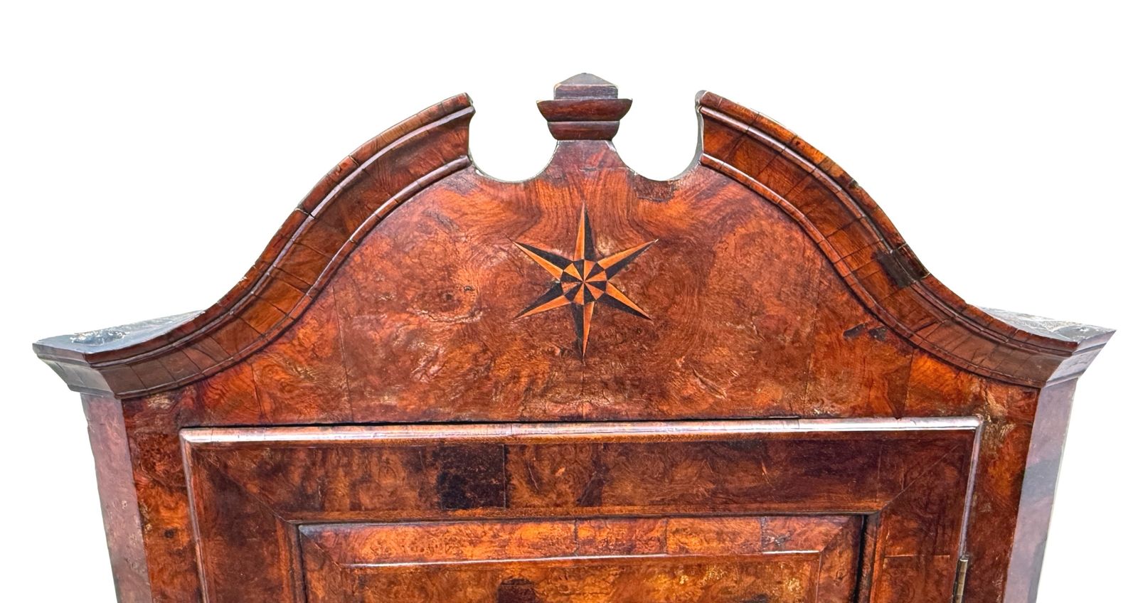 4000.0 Queen Anne Burr Walnut Hanging Corner Cupboard (England, Circa 1710) photo