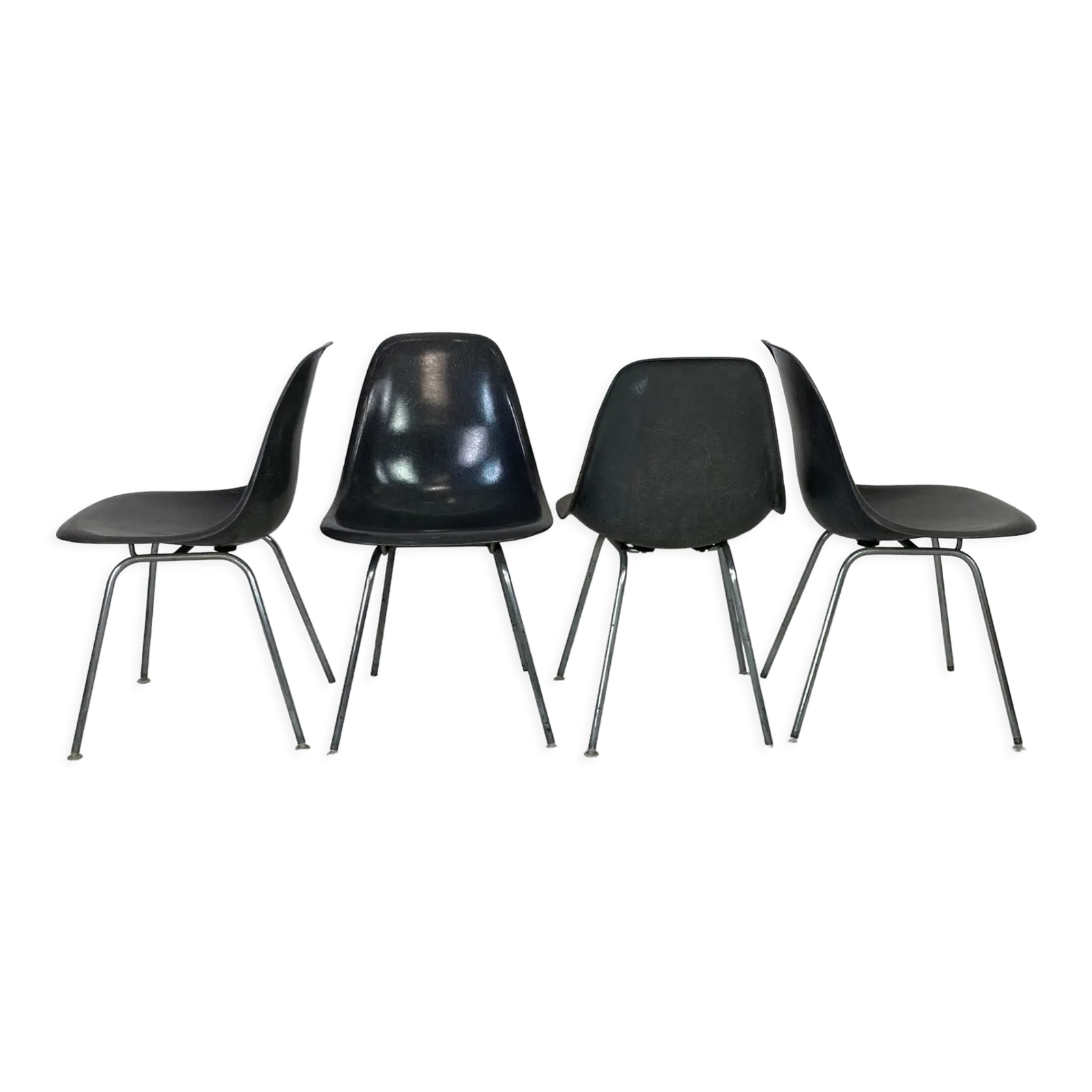 Eames Herman Miller Dss Side Chairs In Grey