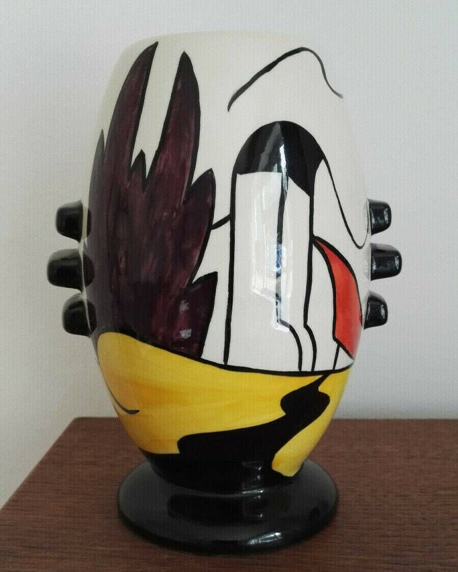 Lorna Bailey. House & Path. Rare 3 Knob Vase. Rare Design. Excellent Condition.