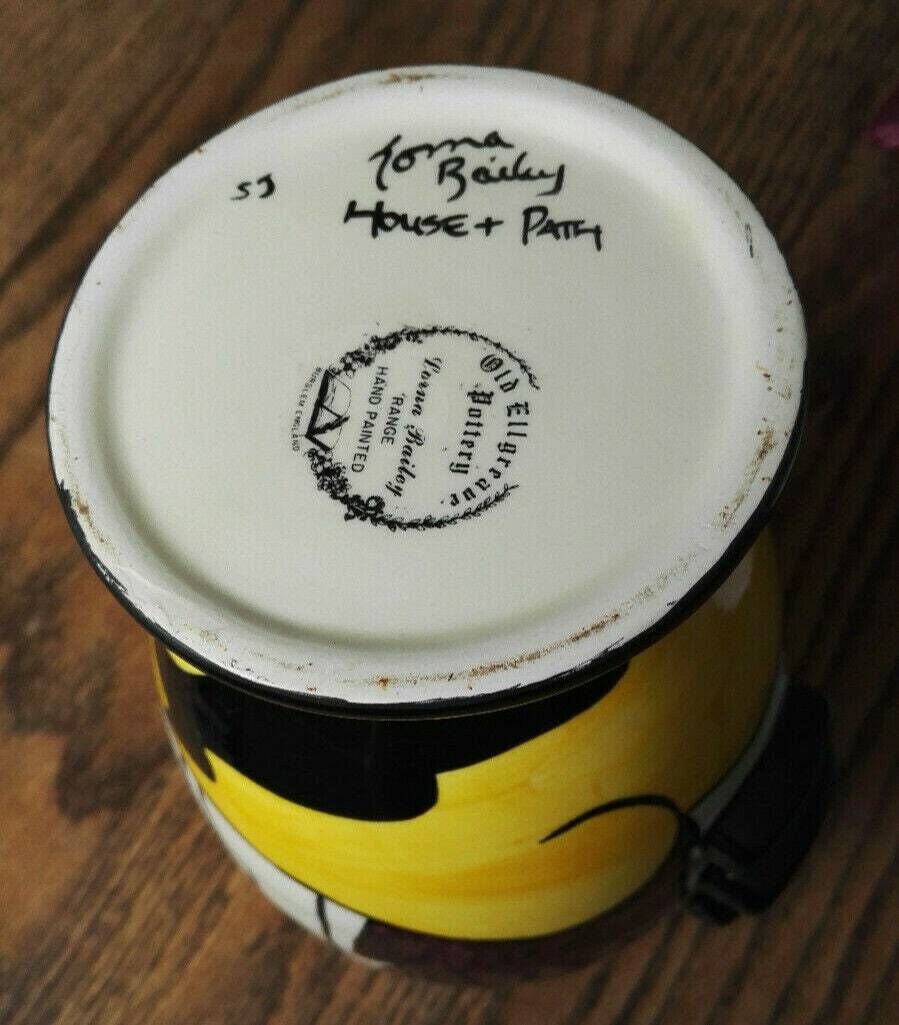 Lorna Bailey. House & Path. Rare 3 Knob Vase. Rare Design. Excellent Condition. photo for sale