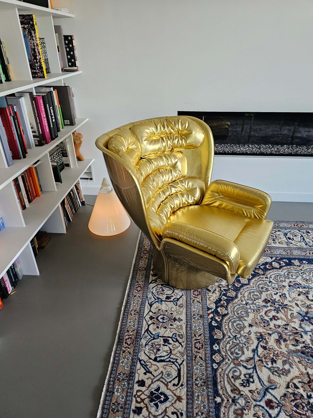 Golden Limited Edition Elda Chair By Joe Colombo For Longhi Italy No. 19/20 photo for sale