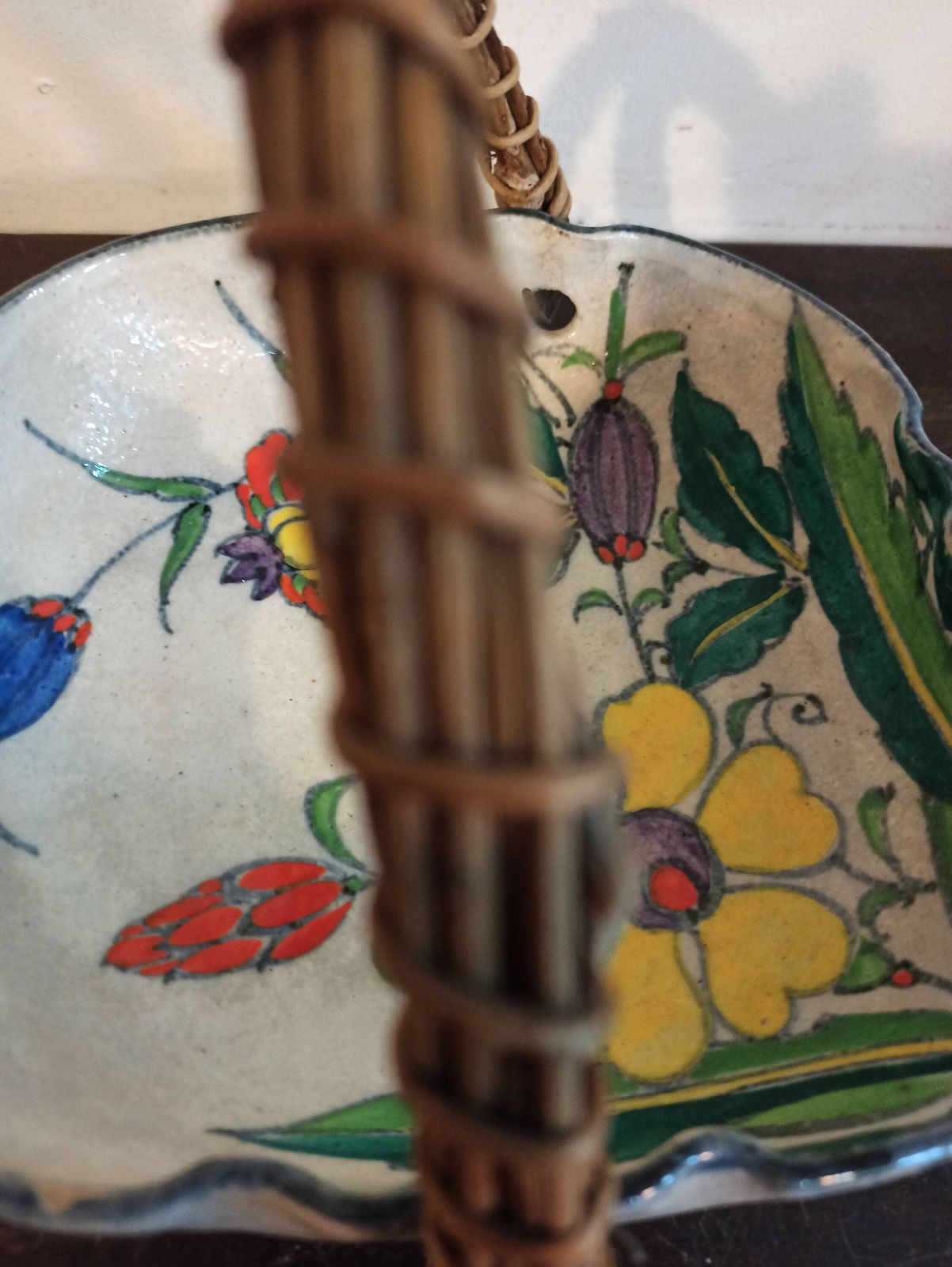 Antique Chinese Or Japanese Bon Bon Dish With Handle / Ornamental Flower Basket. Very Good Condition For Age. Possibly Early 1800s. photo Home Decor