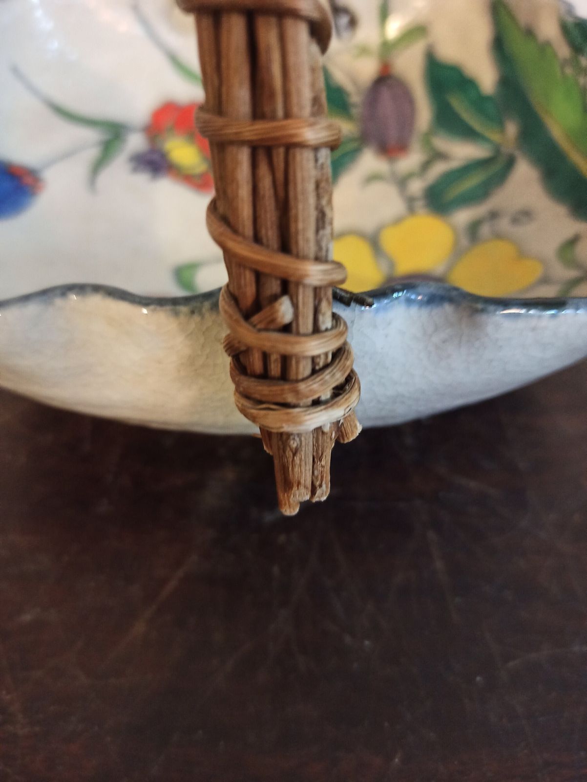 Antique Chinese Or Japanese Bon Bon Dish With Handle / Ornamental Flower Basket. Very Good Condition For Age. Possibly Early 1800s. photo buy