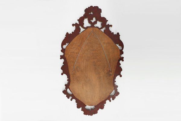 photo for sale Baroque Oval Wall Mirror In Gilded Wood, France, 1950s