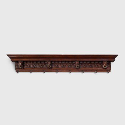 Large 18th Century Gothic Oak Hand Carved Coat Rack, France