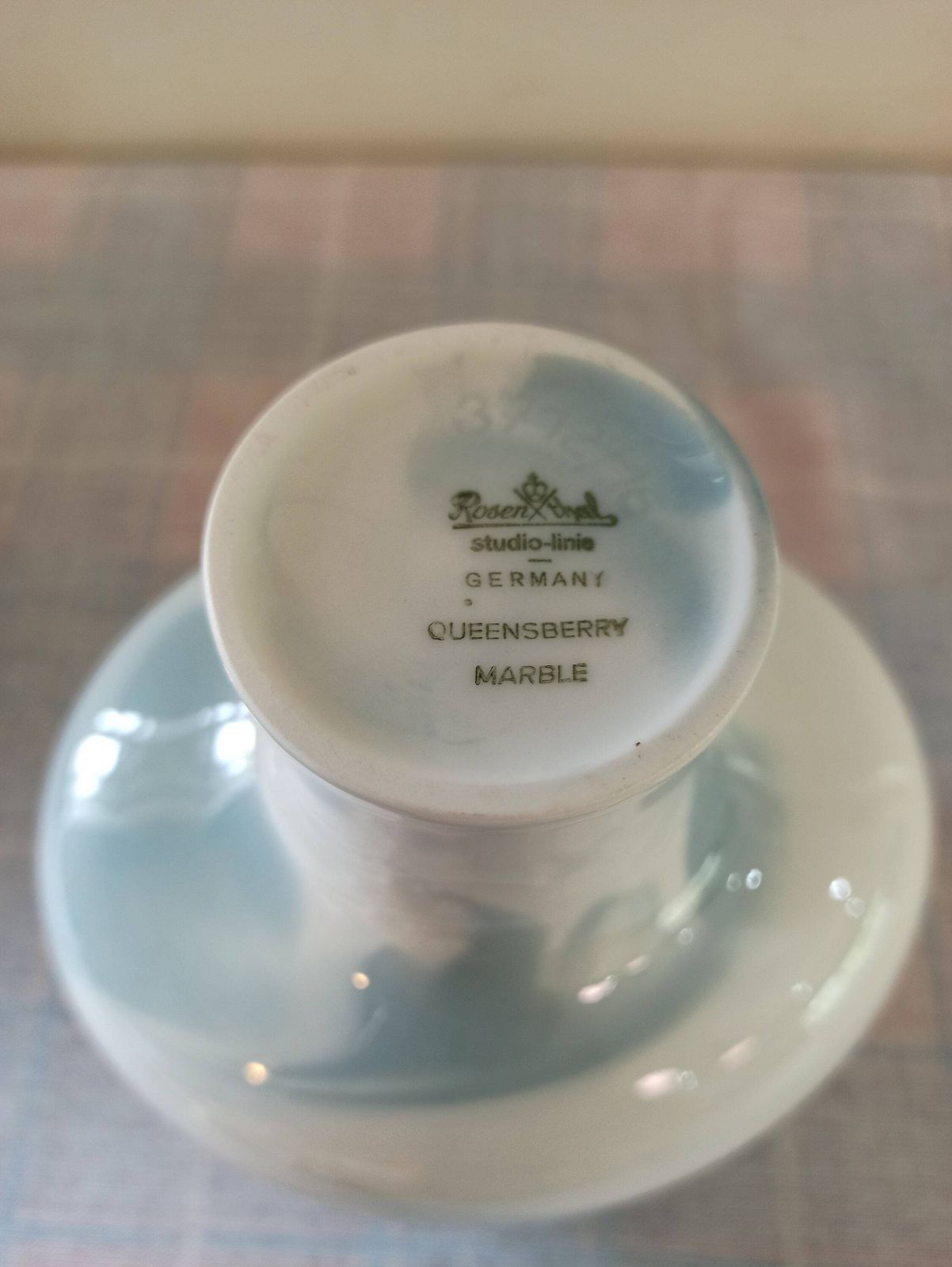 Unusual Queensberry Oval Top, Marble Goblet Vase. Modernist Design. Studio Line, Made In Germany. photo vintage