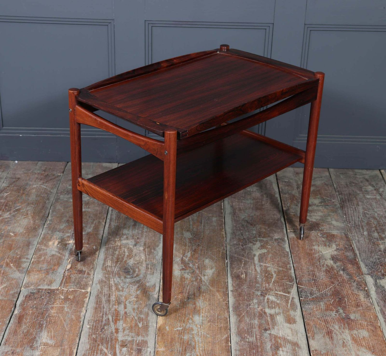 Mid Century Danish Rosewood Drinks Trolley, 1960s photo vintage