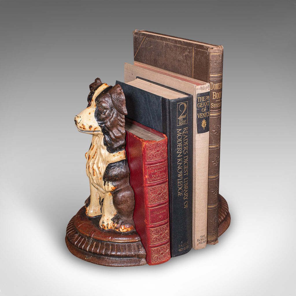 Pair Of Antique Border Collie Doorstops  English  Dog  Door Keepers Victorian photo Home Decor