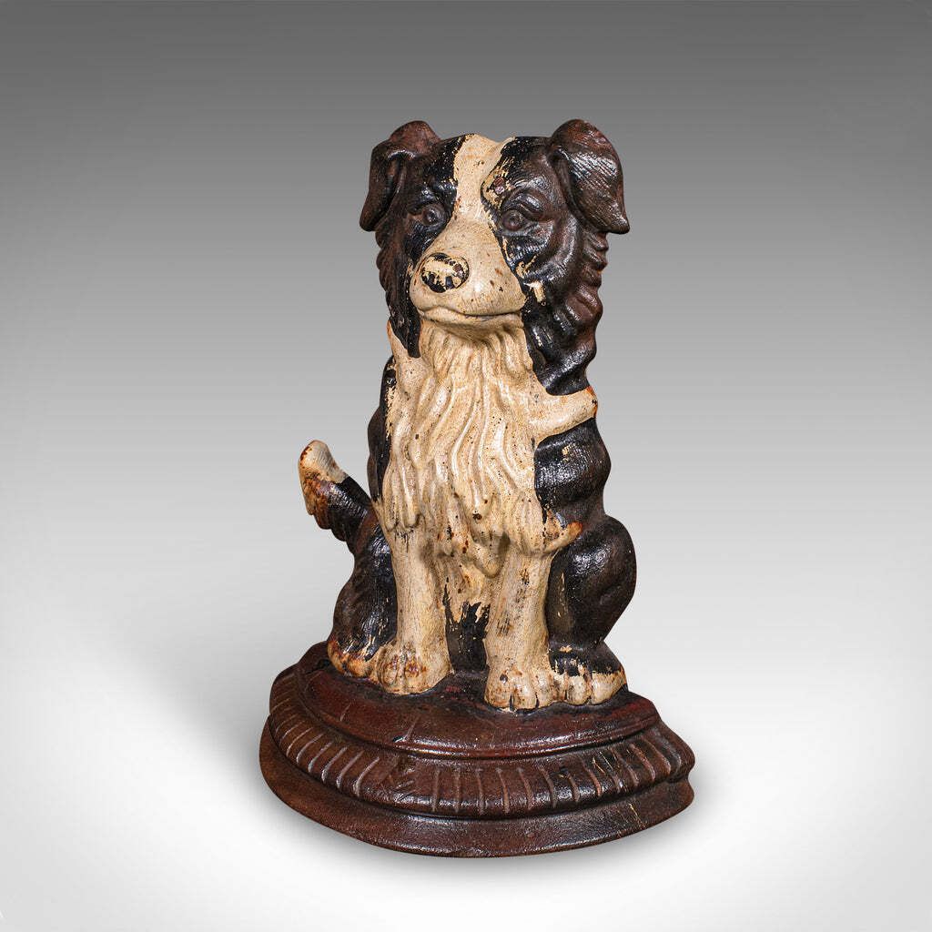 Pair Of Antique Border Collie Doorstops  English  Dog  Door Keepers Victorian photo vintage