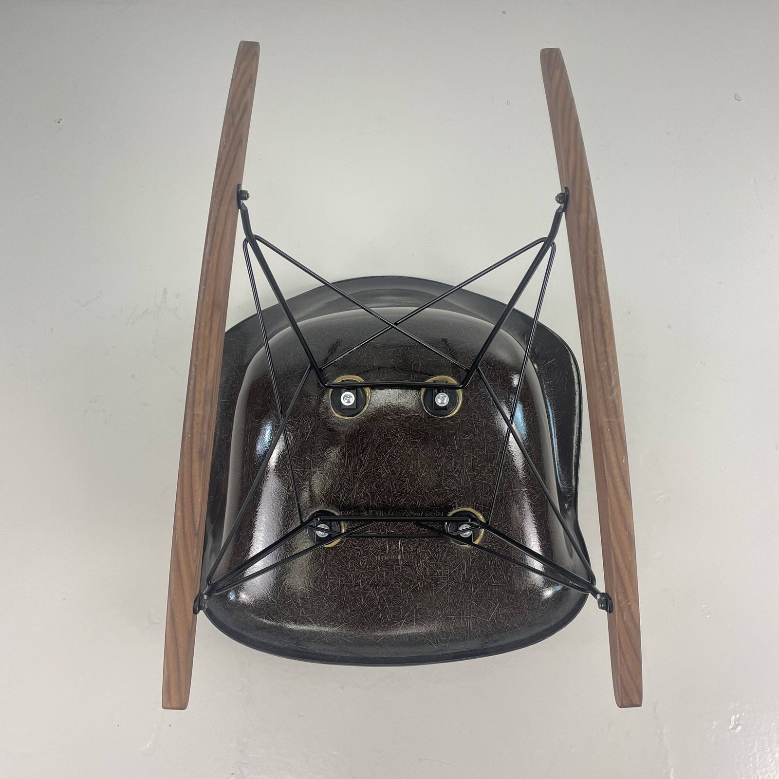 photo for sale 1950s Herman Miller Eames Rar Rocking Chair In Brown