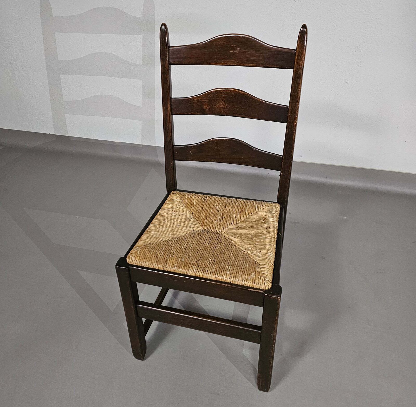 photo buy Set Of 2 Oak , Rustic, Farmhouse, Ladderback Dining Chairs With Rush Seats