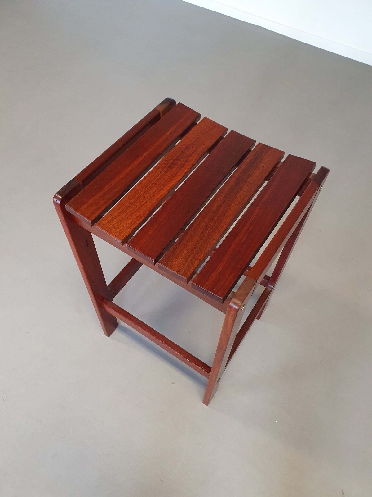 3 X Stool Meranti 70s. Height 71 Cm / Wide 42 Cm / Depth 40 Cm photo vinterior