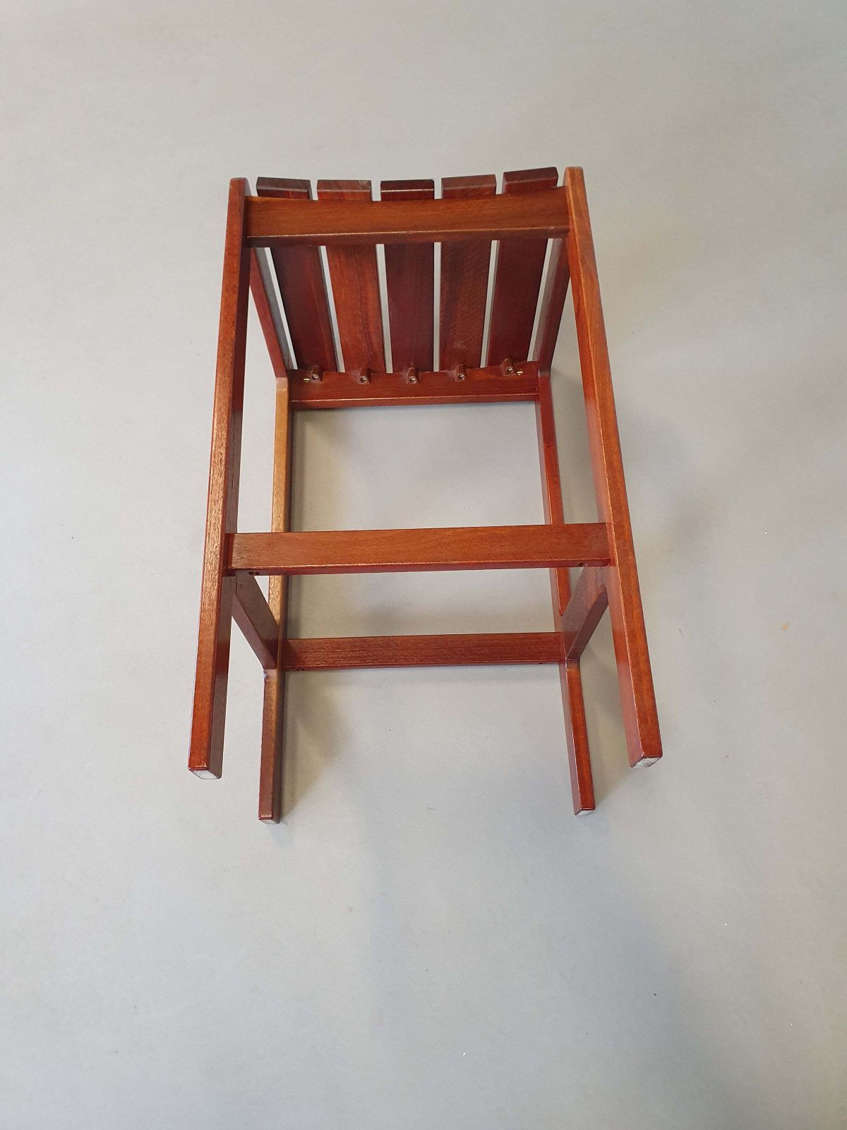 600.0 3 X Stool Meranti 70s. Height 71 Cm / Wide 42 Cm / Depth 40 Cm photo