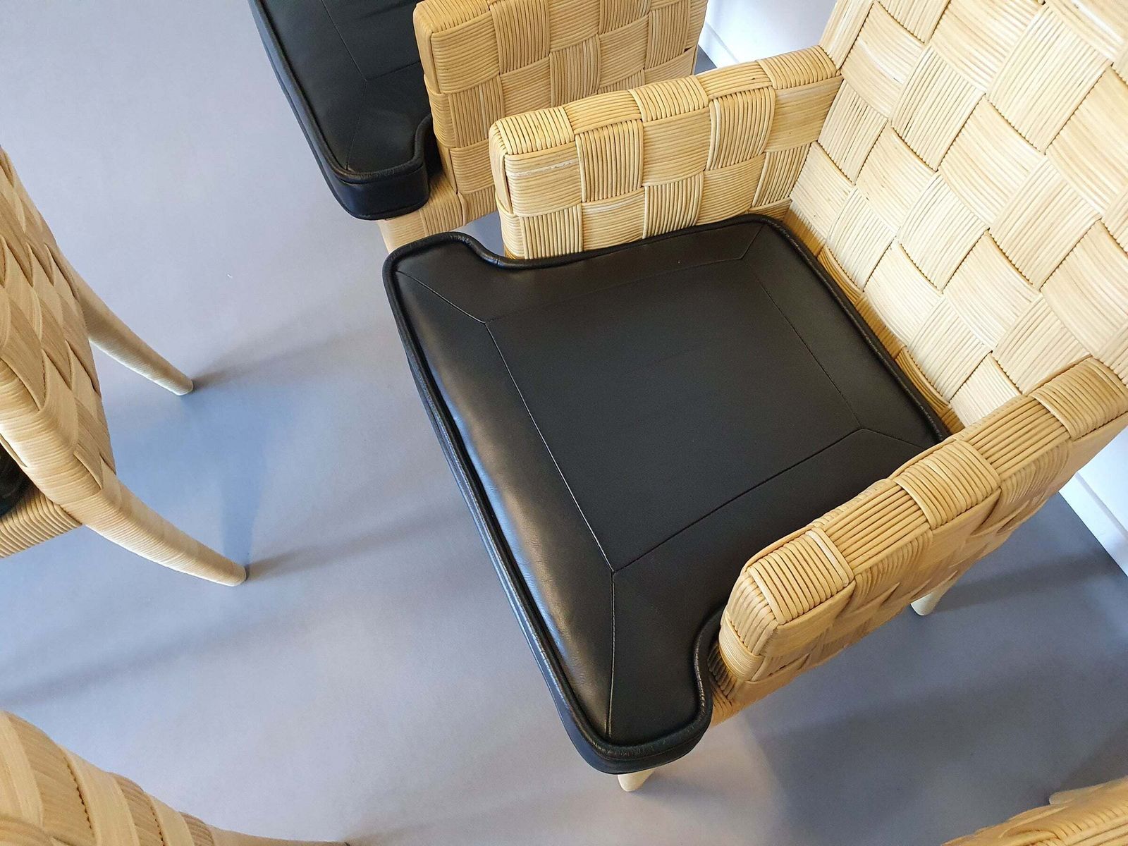 Donghia Block Island Chairs With Original Leather Seats By John Hutton photo 8240.0