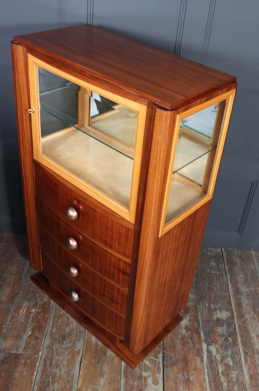 Art Deco Display Cabinet In Indian Rosewood C.1930s photo vintage