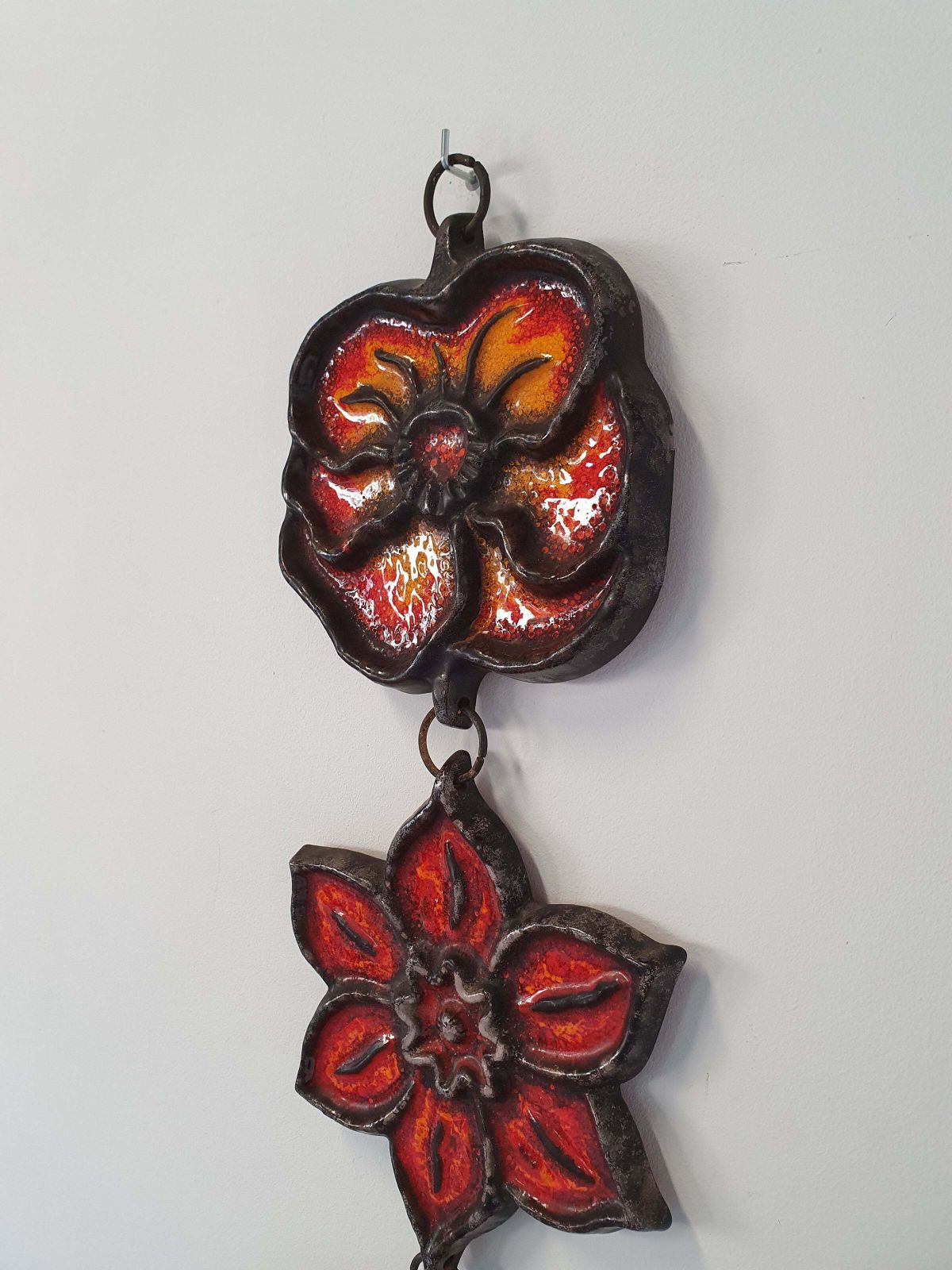 Wall Plaque By Jan Van Erp Ceramic Glaze Flowers Dutch Pottery Vintage 60's 70's photo buy